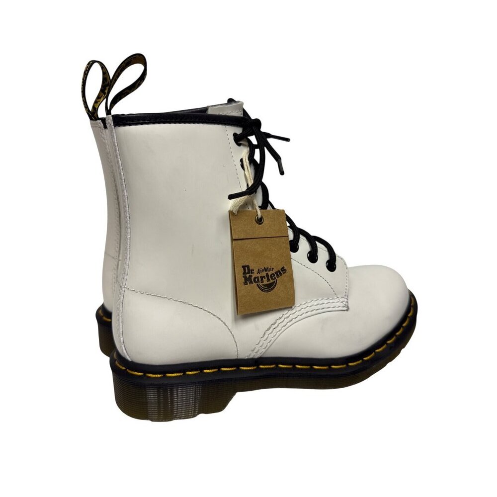 Dr Martens 1460 Women's Boots Patent Smooth Leather Combat White Size 7 NEW SPOT - Picture 6 of 11